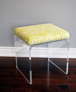 Acrylic stool with cushion