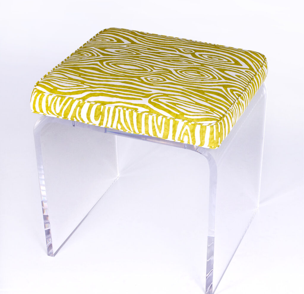 Acrylic stool with cushion